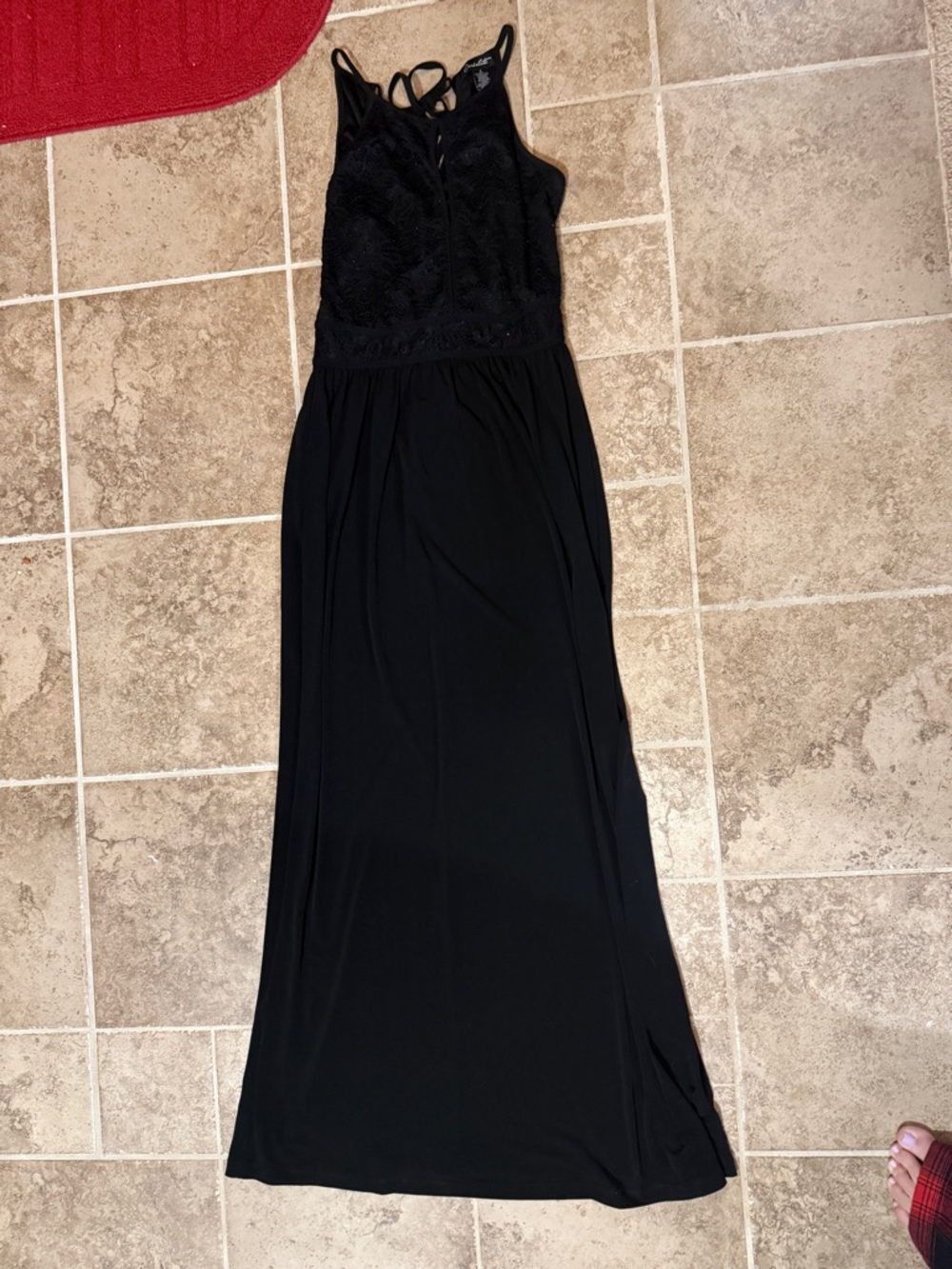 Black Lace Bodice Maxi Dress - Women